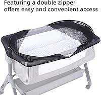 Vista 2 de Mosquitera para cuna de bebé para mantener a los insectos/insectos/gatos fuera, moisés para niños pequeños, cama de noche, red de seguridad con Negro