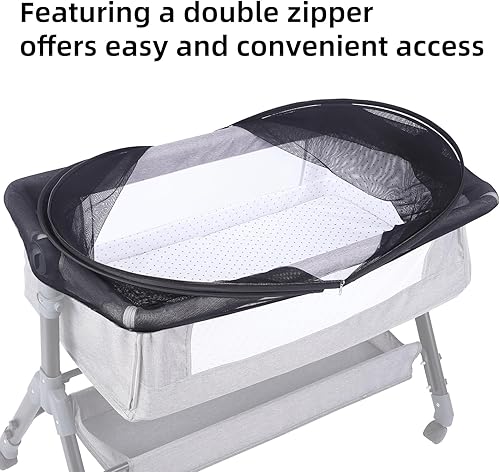 Miniatura 2 de Mosquitera para cuna de bebé para mantener a los insectos/insectos/gatos fuera, moisés para niños pequeños, cama de noche, red de seguridad con Negro