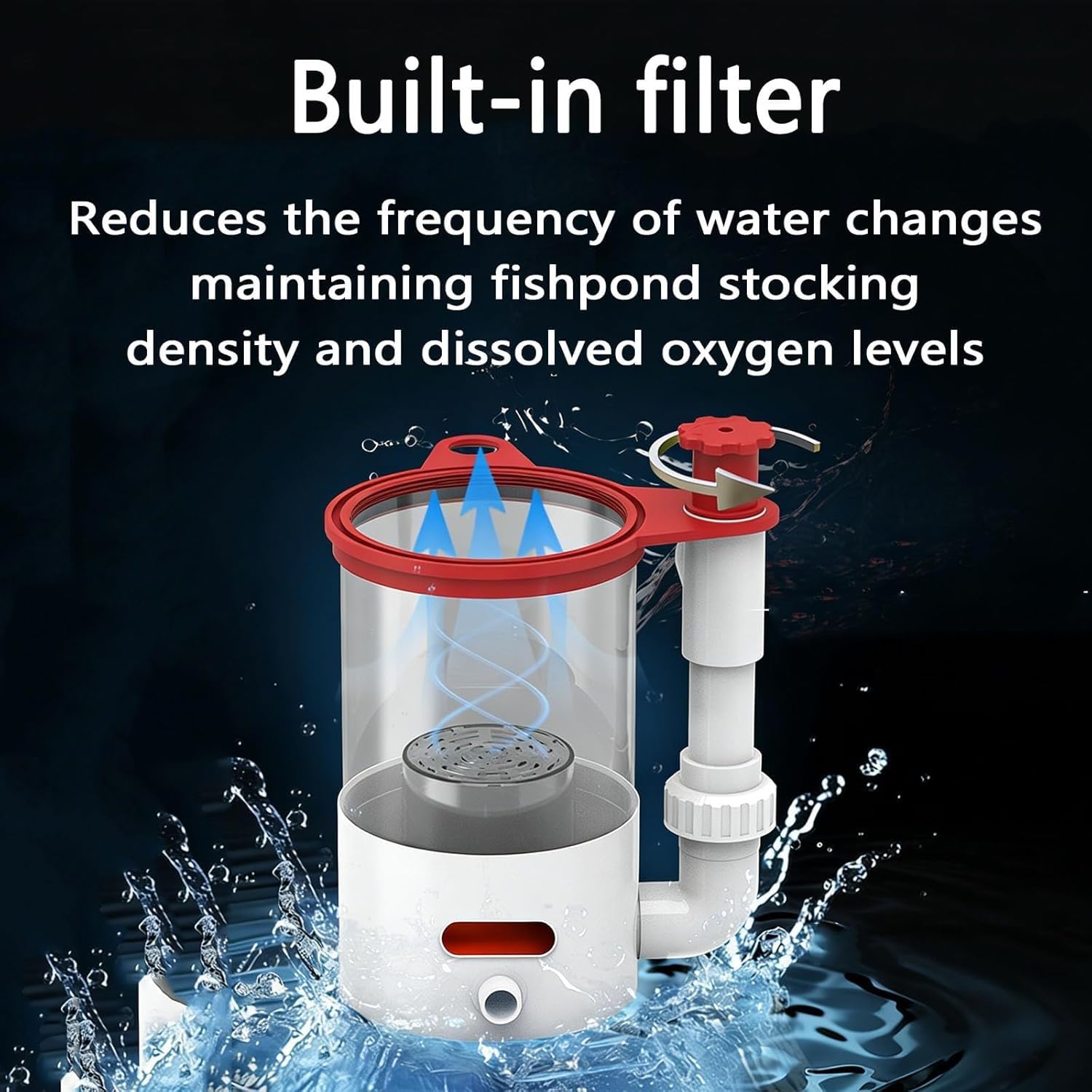 Aquarium-Protein-Skimmer für Aquarien, effizienter Abfallentfernungsfilter, integriertes Design, kein Strom erforderlich, ideal für Meeresfrüchte-Tanks, Aquakultur, 1-3 Tonnen Wasserkapazität