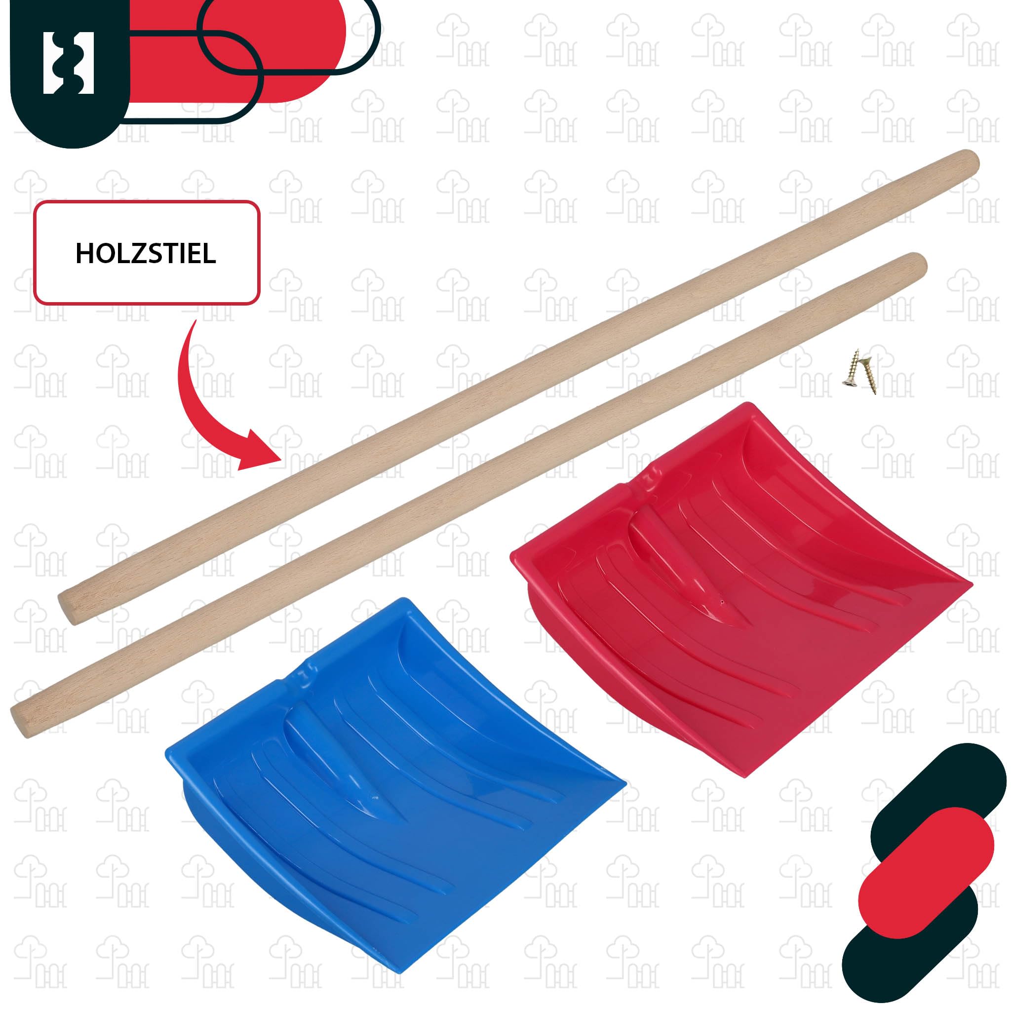 KOTARBAU® 2 pezzi Pala da Neve per Bambini - Plastica - 25x20 cm - Rosa & Blu - Badile con Manico Legno - Paletta Neve Bambini - Mini Pala - per Giocare All'Aperto