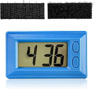 Digital Dashboard Clock, Portable Automotive Electronic With Clear LCD Display, Mini Calendar for Car Truck Home Desk Office, Accessories (Blue)