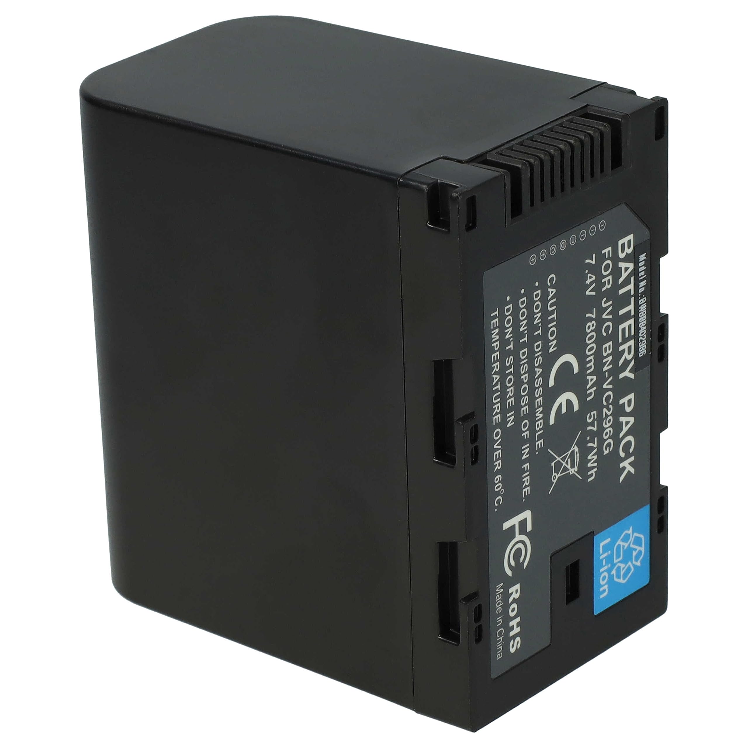 vhbw Batería Compatible con JVC GY-HC550, GY-HC500U, GY-HC550E, GY-HC500, GY-HC500SPC, GY-HC500E cámara de vídeo (7800 mAh, 7,4 V, Li-Ion)