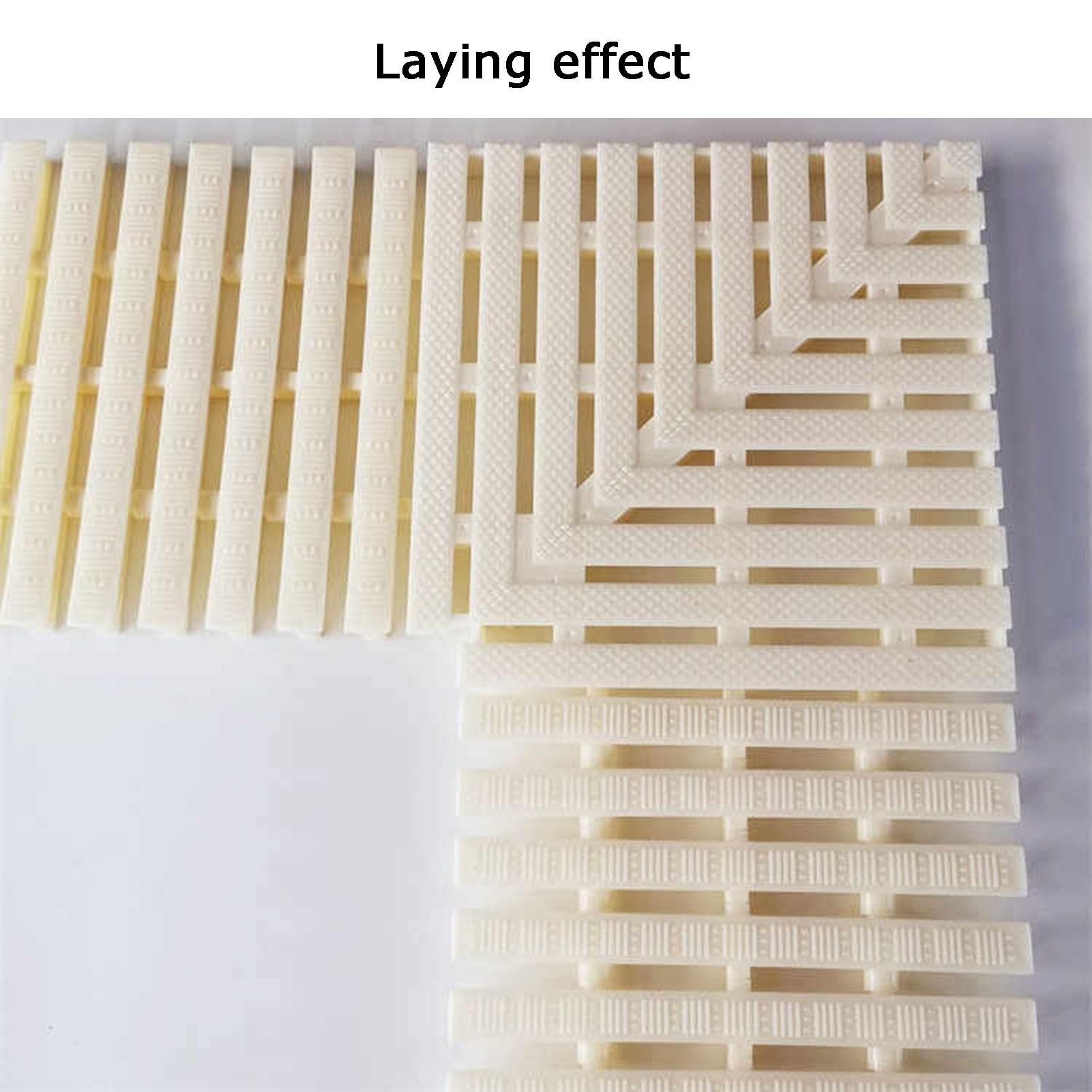Griglia di drenaggio a sfioro, Griglia di Scarico angolare in plastica for Piscina, Bagno, Patio, terrazza, passerella, Osso, Diverse Dimensioni(Width 25cm/1pieces)