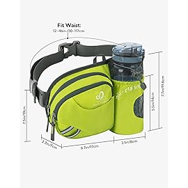 WATERFLY Fanny Pack Waist Bag: Waist Pack for Women Men with Water Bottle Holder Hiking Fanny Pack for Running Walking DogWalking Travel Cycling