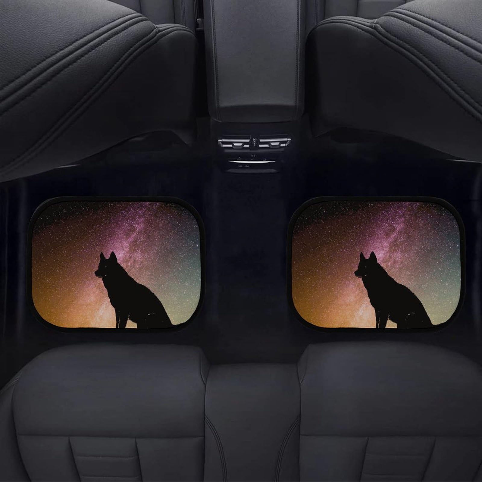 Amazon.co.jp: オオカミ 夜空 星空 カーマット 4枚セット 車用フロア 