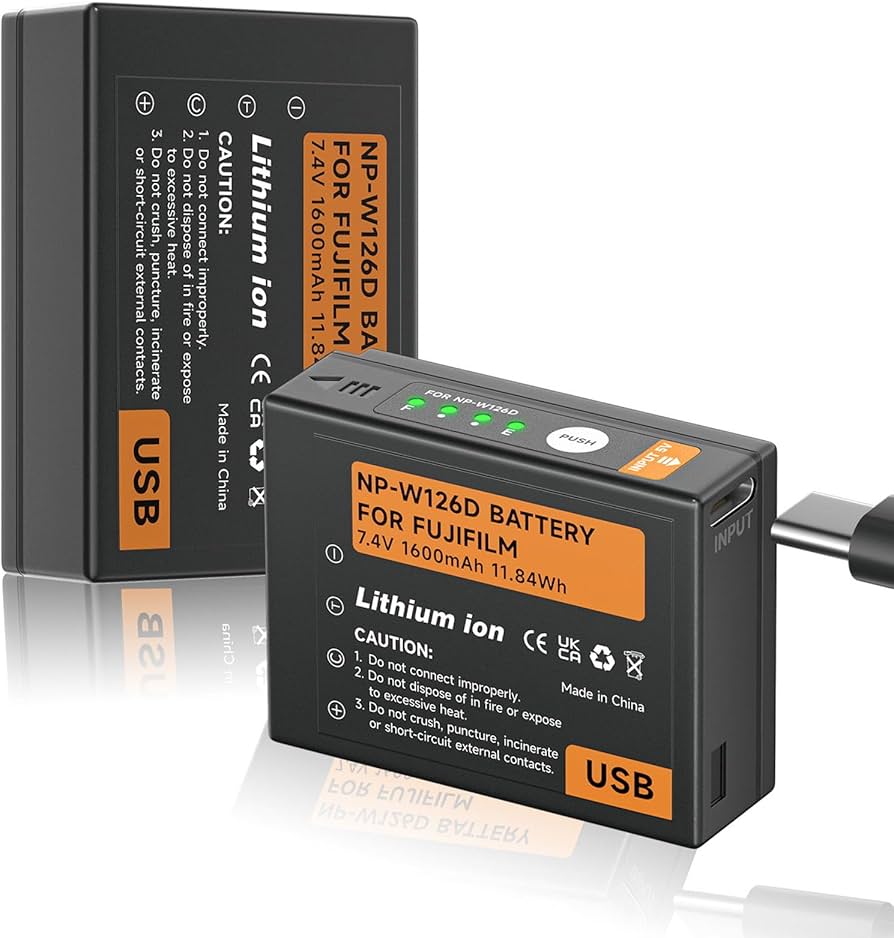 Fujifilm NP-w126S バッテリーllano チャージャ　X100Ⅵ llano USB-C NP-W126S Battery, Fully decoded for XM5 X100VI X100V