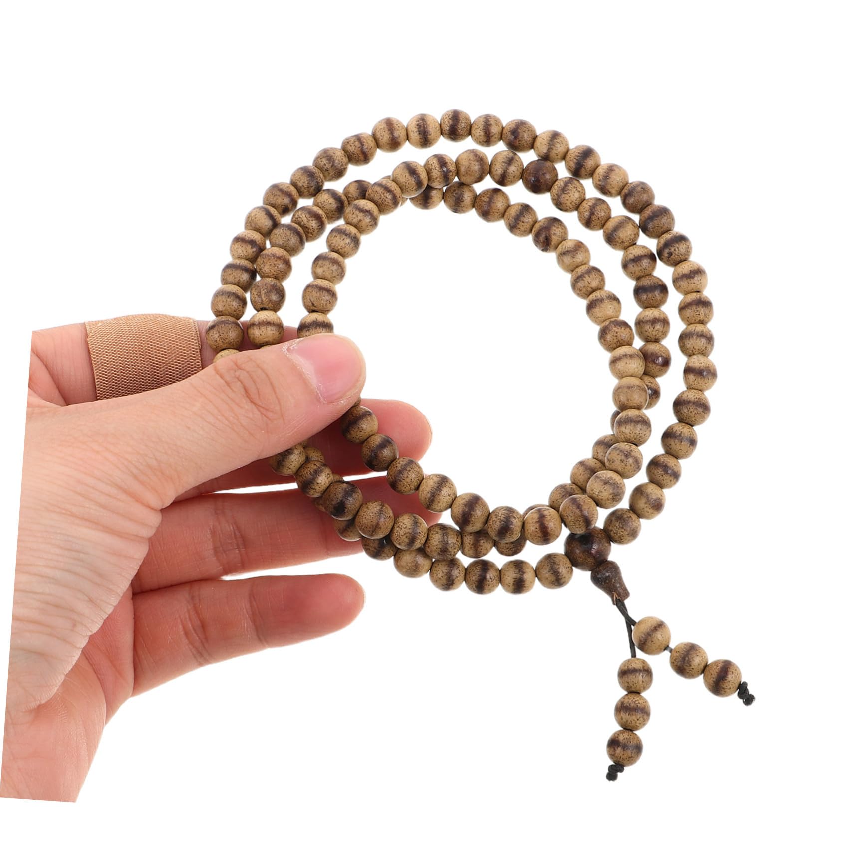 Collar de Cuentas de Oración 108 Piezas Madera Café Redondas