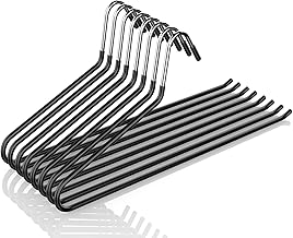 Non-Slip Pants Hanger Set of 8 for Slacks, Single Pants, No Marks on Denim, Long Skirt Hanger, Space Saving, Durable, Black