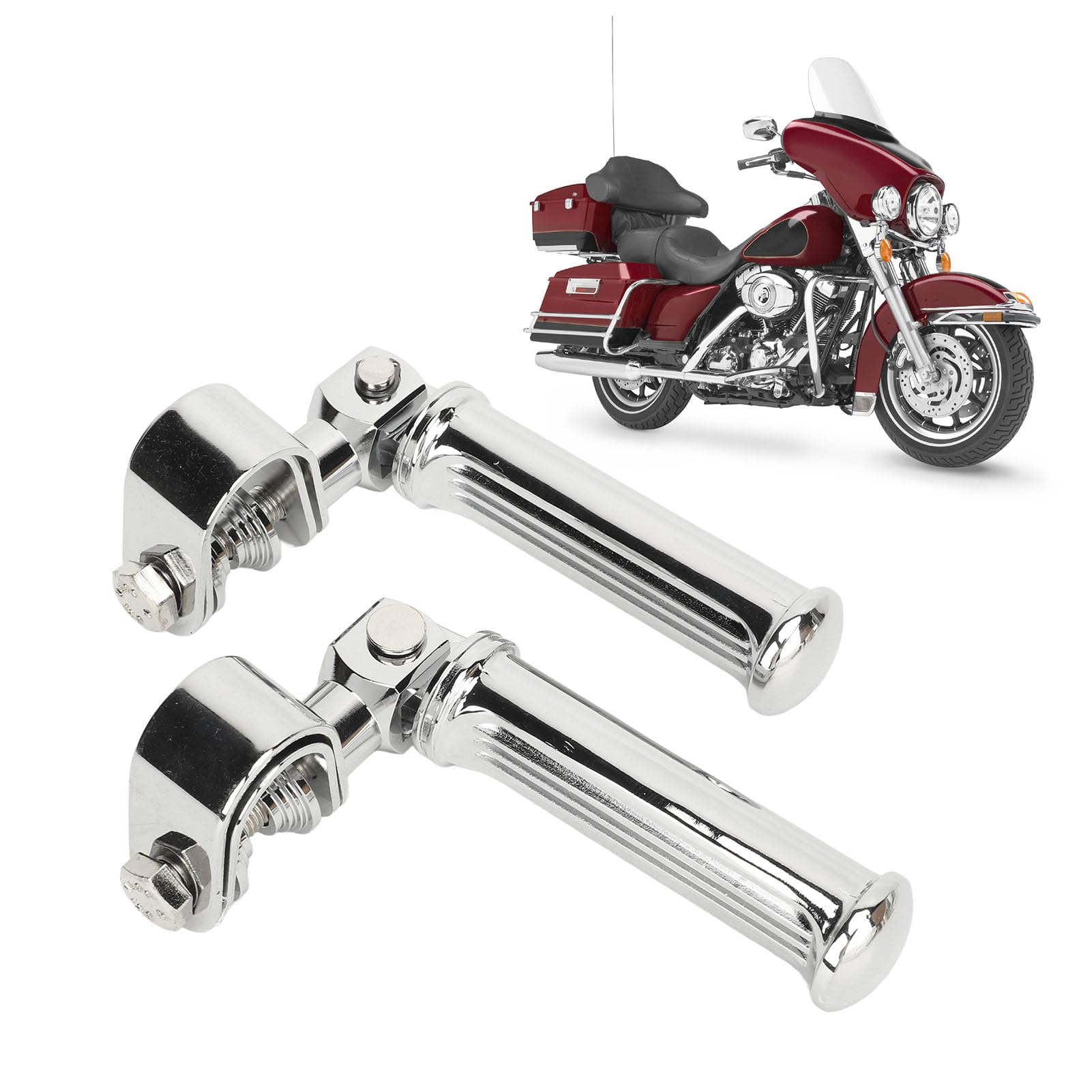 Podnóżki Motocyklowe, Podnóżki Motocyklowe od 25 Mm do 32 Mm, Uniwersalna Osłona Silnika ze Stopu Aluminium, Podnóżek Paska Awaryjnego, Regulowane Kołki Drogowe, Wygodna Jazda