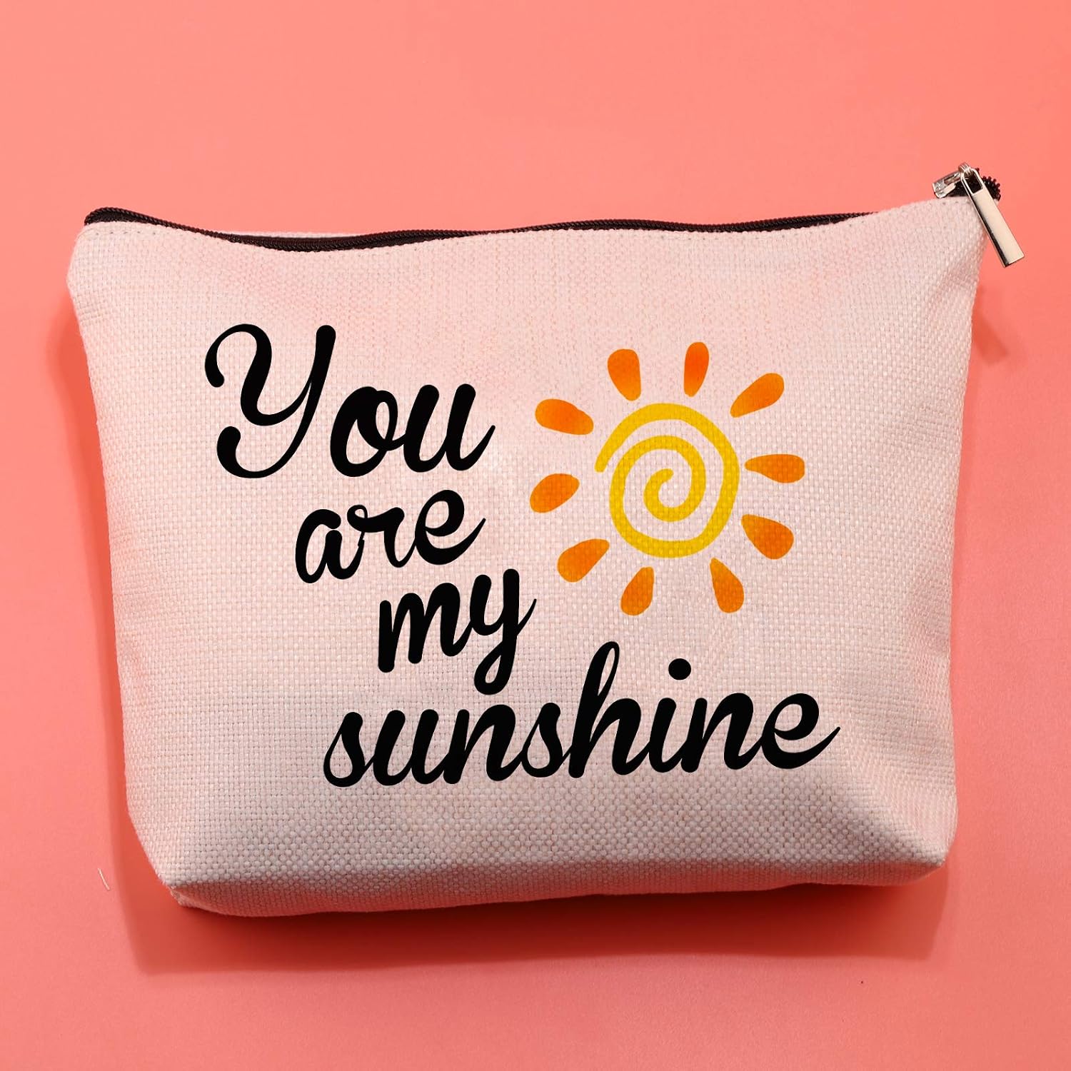 LEVLO Sunshine Makeup Bag You Are My Sunshine Makeup Bag Sunshine Zipper Bag Gift for Her You are my sunshine - Image 3