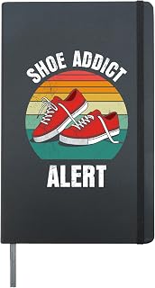 Shoe Collection SHOE ADDICT ALERT Funny Shoe Collector Hardcover Journal, Black