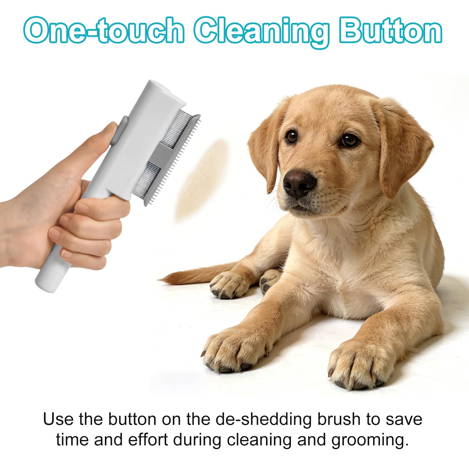2 Pièces Peigne pour Chats, Peigne à Puces Autonettoyant pour Chat et Chien, Brosse de Toilettage pour Animaux de Compagnie Poil Court et Poil Long, Doté d'un bouton d'épilation à une touche