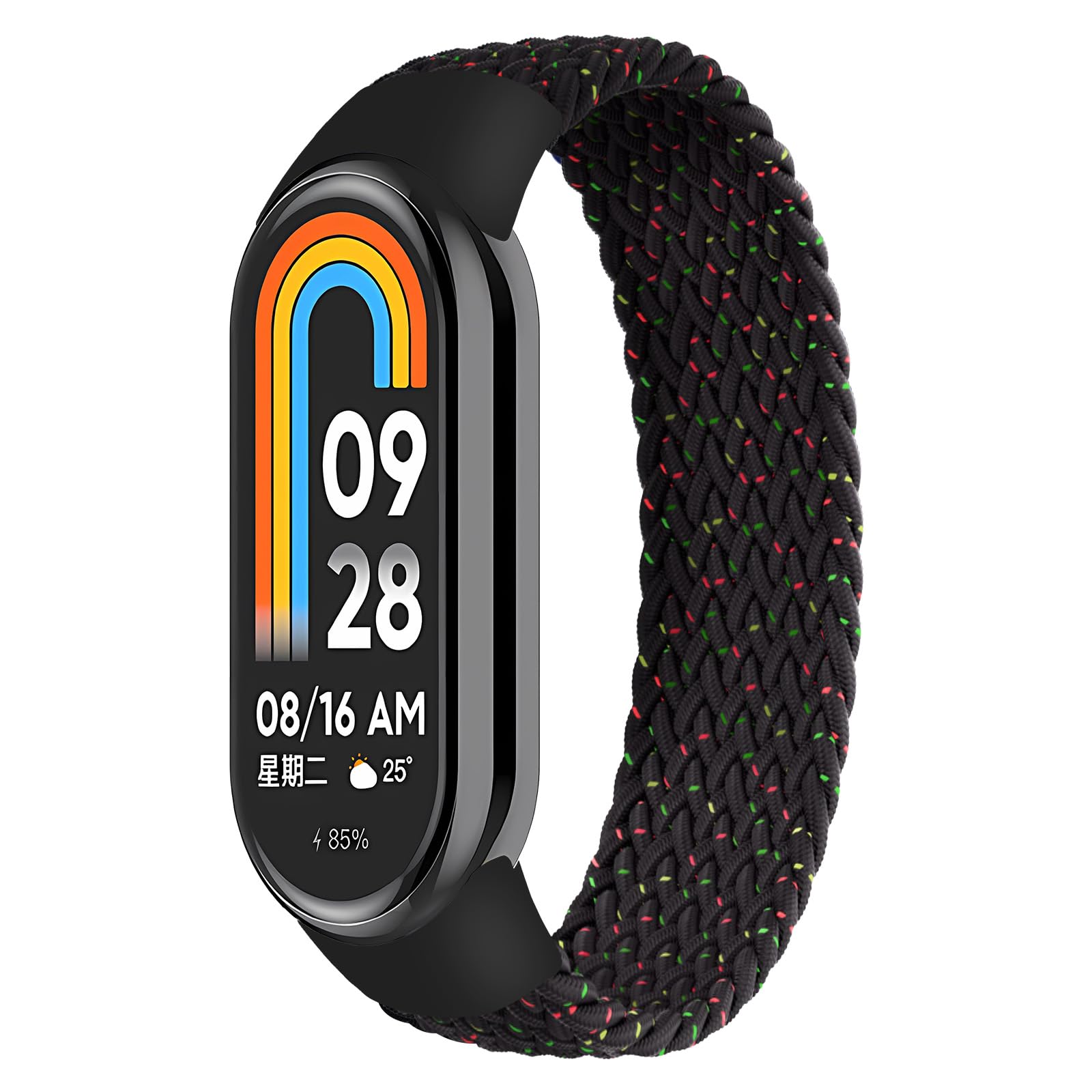 Braided Solo Loop Band for Xiaomi Smart Band 9 8 Strap Women Men,Soft Elastic Nylon Replacement Wristband for Xiaomi Mi Strap 9/8