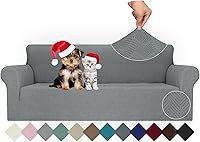 Vista 22 de JIVINER Fundas de sofá de alta elasticidad para sofás de 3 cojines, funda elástica de jacquard de 1 pieza, funda de sofá antideslizante con parte
