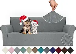 JIVINER Capas de sofá elásticas 1 peça capas de sofá para sofá de 3 almofadas, cheques pequenos, capas de sofá de 3 lugares, protetor de móveis com fundo elástico para crianças, animais de estimação