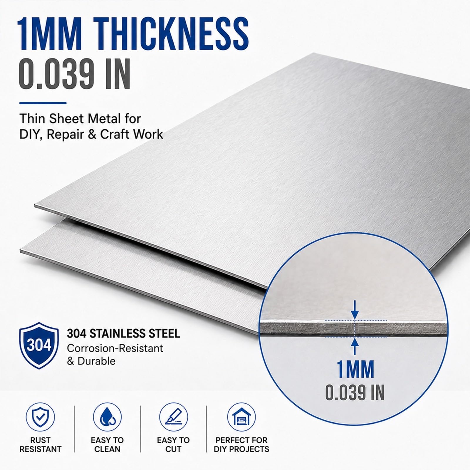 Lamiere In Acciaio Inox 304 1 Mm Per Fai Da Te E Modellismo
