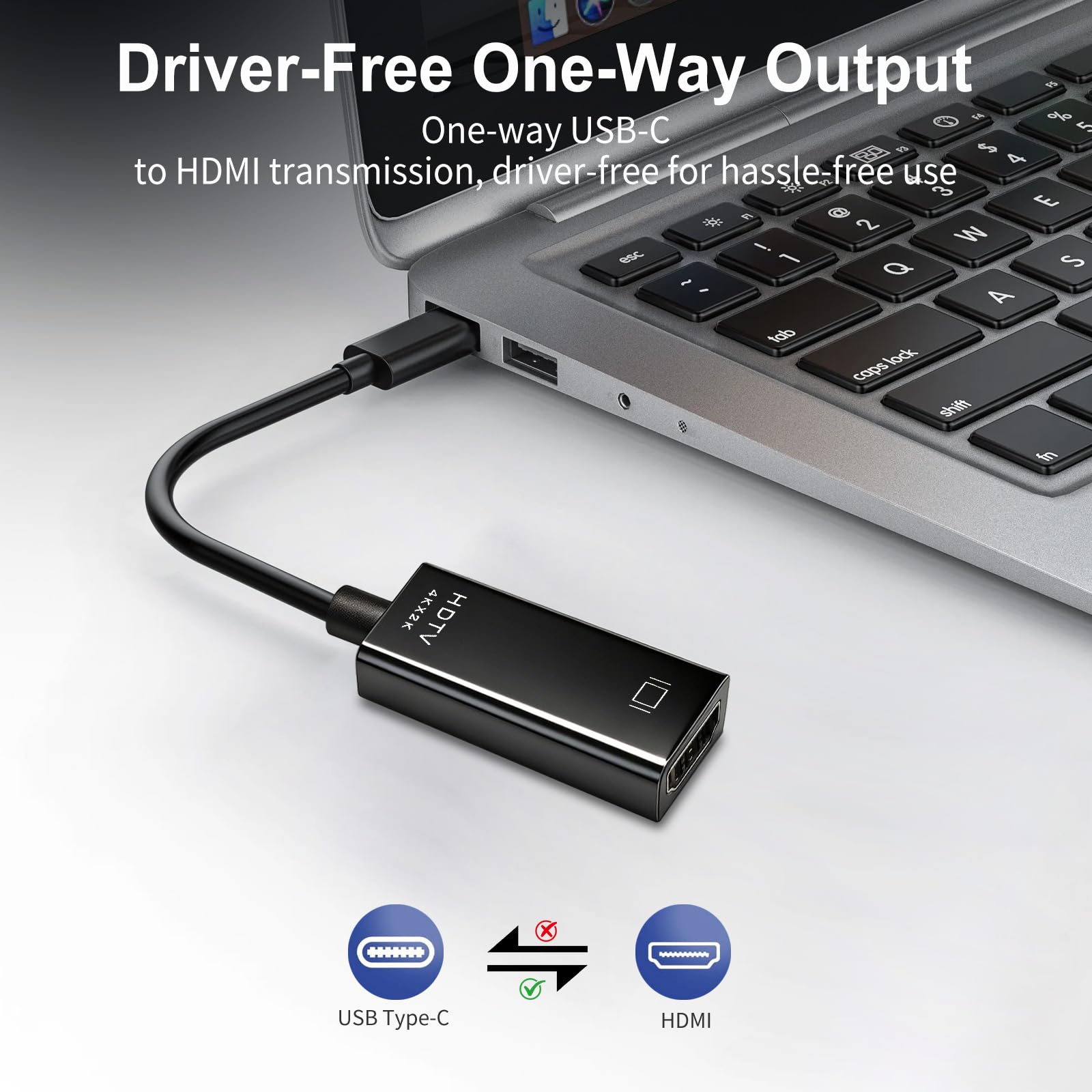 Adattatore USB C HDMI, 4K@30Hz Type c to HDMI, Compatibile con Desktop, Smartphone, Laptop, Tablet, iPhone 16Pro/16Pro Max/16/15, Samsung Galaxy S/Note, Dell XPS Windows, iOS, Android