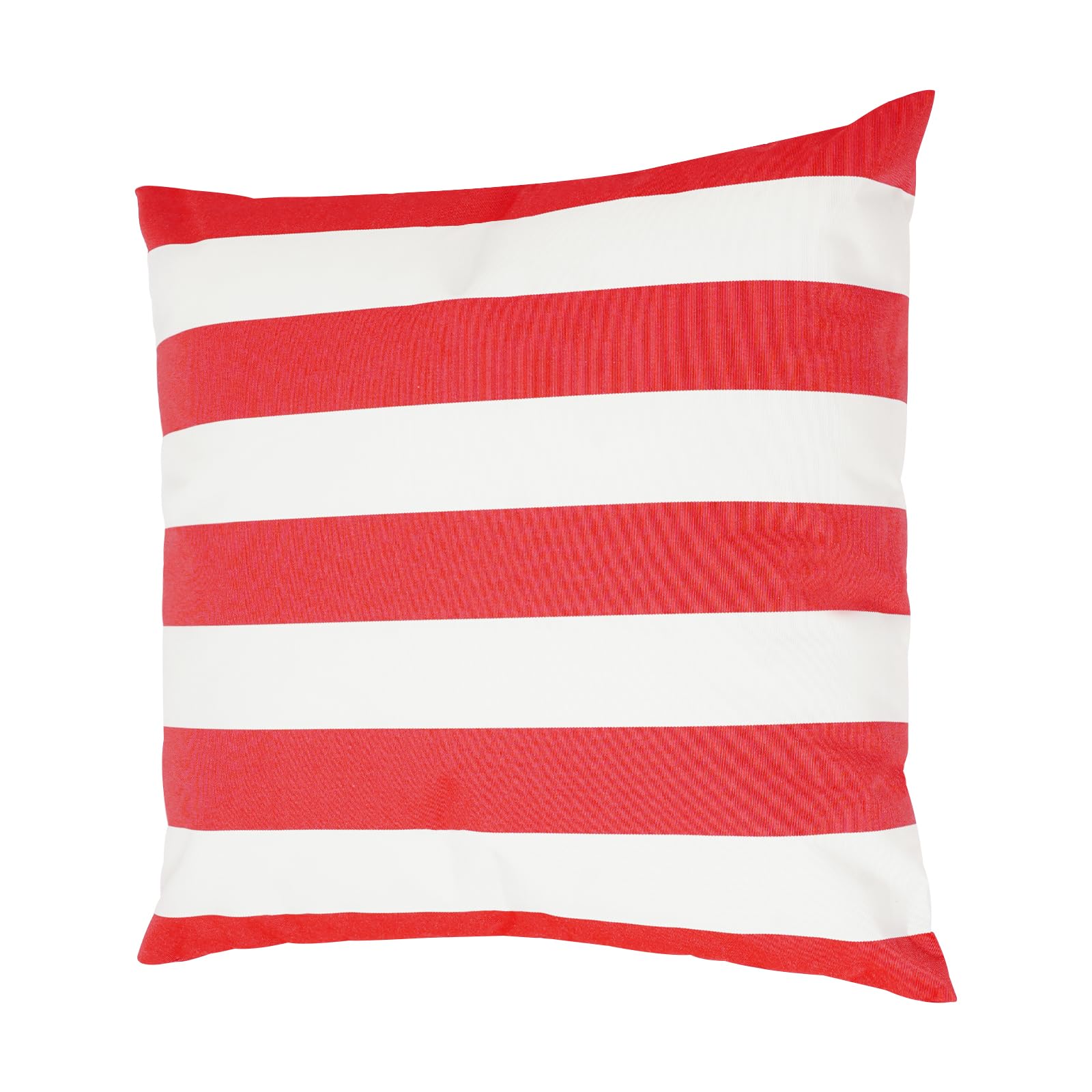 45 x 45 cm, cuscino per esterni, resistente alle intemperie, con chiusura lampo invisibile, quadrato, con imbottitura e rivestimento, impermeabile, a righe, decorazione (rosso, bianco)