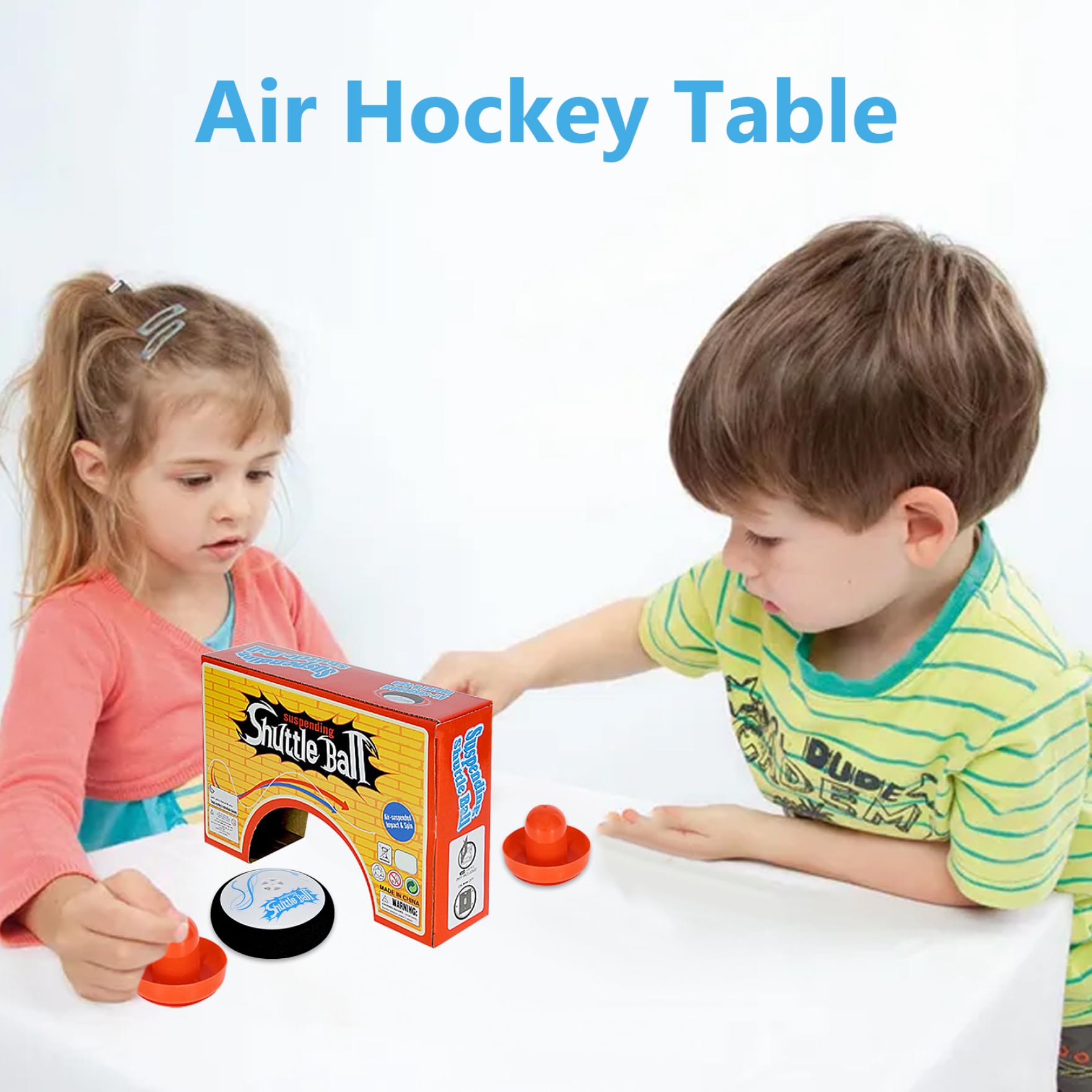 Pouchies Hockey aérien électrique table flottante rouge plastique 2 poussoirs
