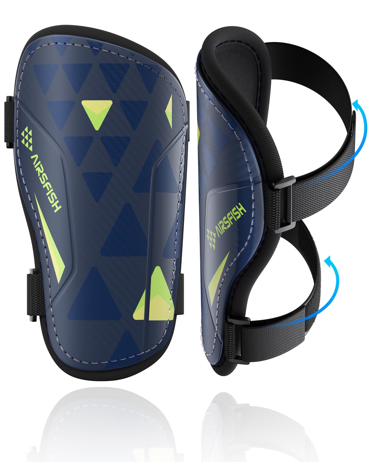Shin Pads Boys CE Certified Airsfish Kids Football Shin Guards Breathable Non Slip Extended Adjustable Straps Lightweight Soccer Shin Pads for Boys Girls Teens Leg Calf Protective Gear — image 1
