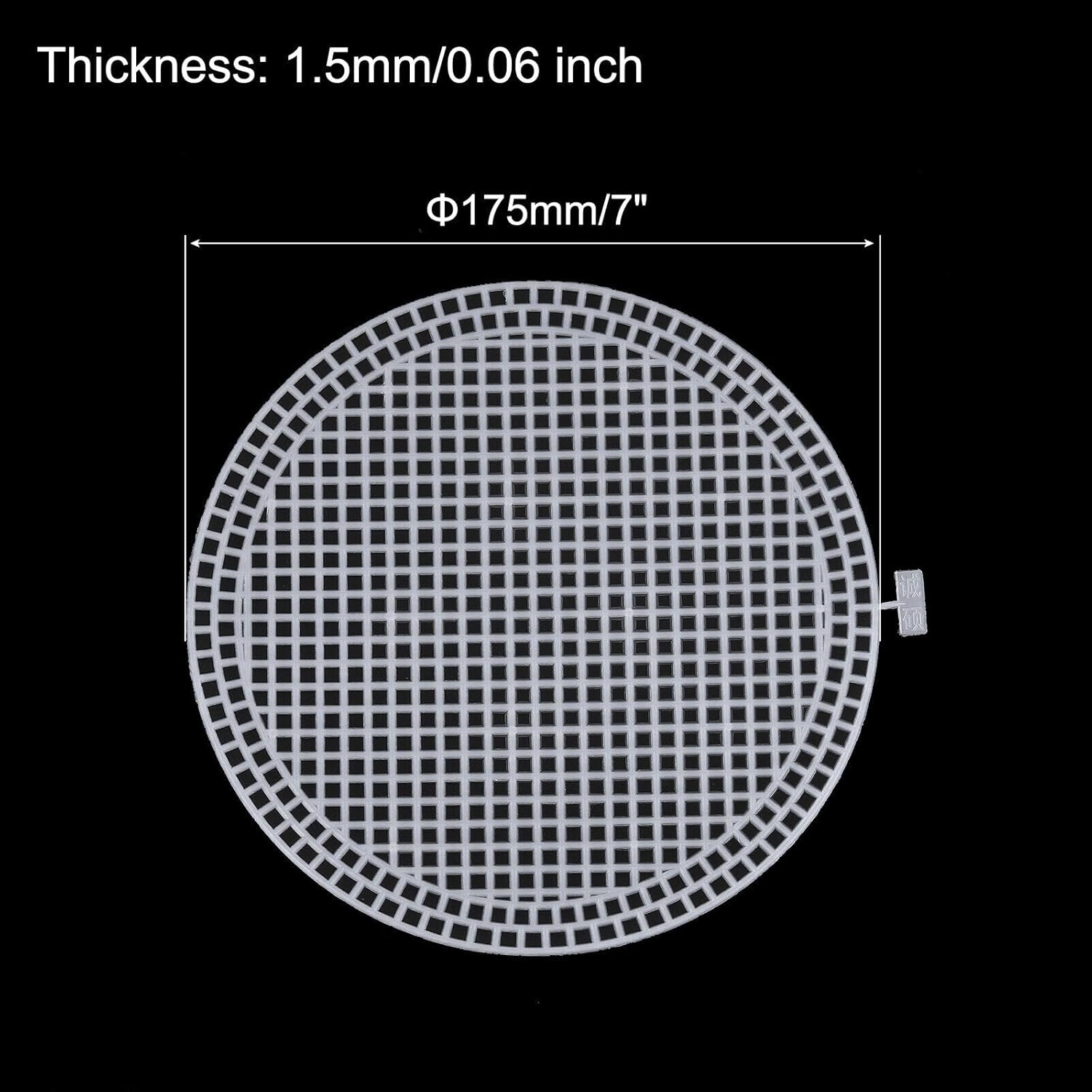 Generic 10pcs 7"" Plastic Mesh Canvas Sheet Round Blank Canvas White