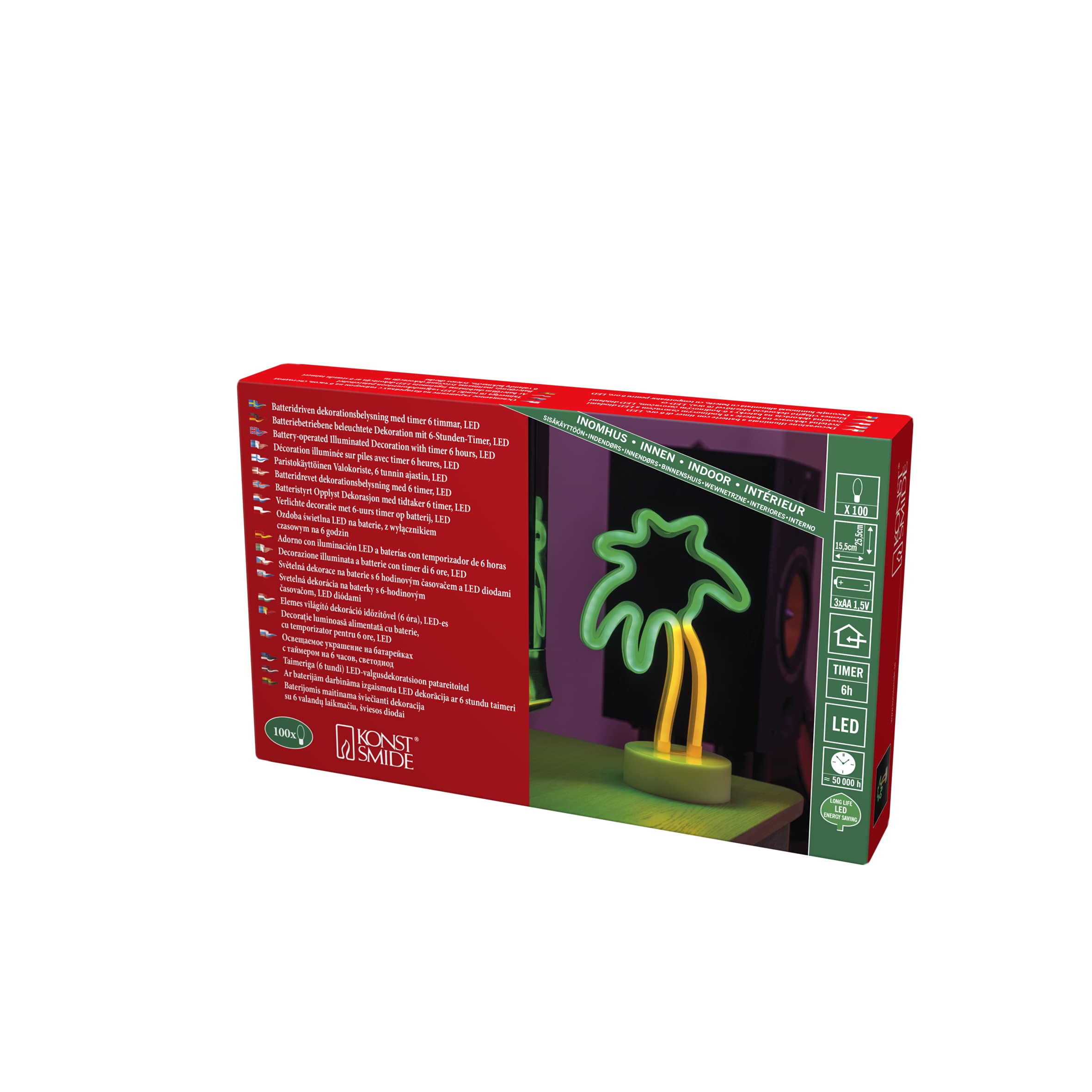 Konstsmide Season Palm Tree Led Decorative Light, Battery-Powered