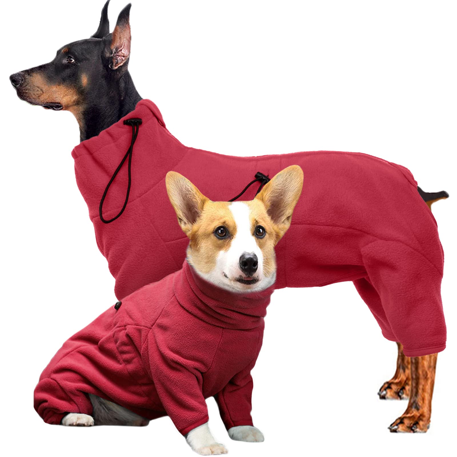 ROZKITCH Cappotto invernale per cani di piccola taglia, antivento e caldo, giacca per il freddo, comoda, per cani di taglia piccola, media e grande, per passeggiate e escursioni, sonno, rosso, XS
