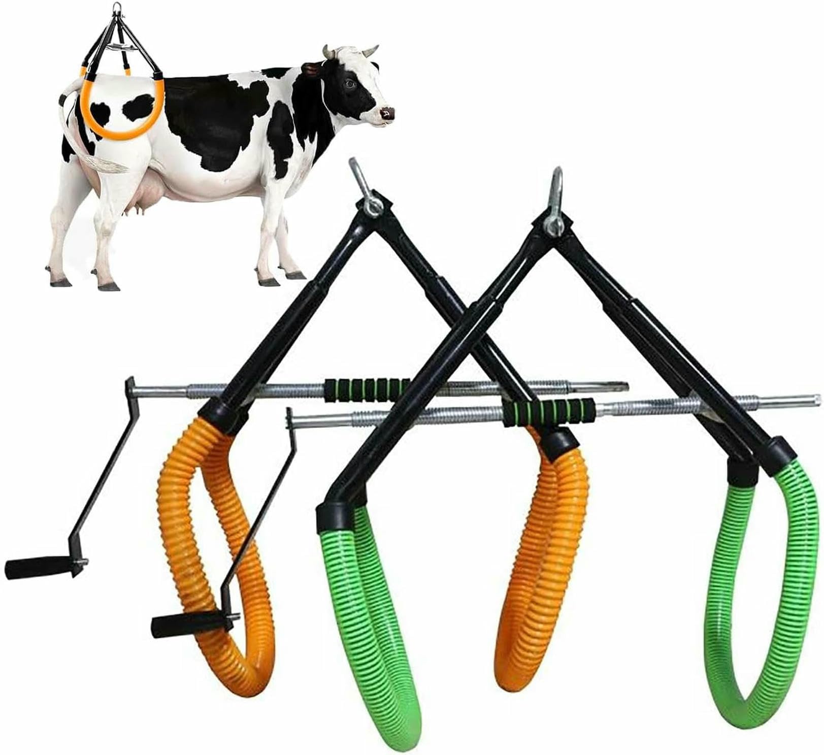 Morsetto regolabile per sollevamento dell'anca per bovini, dispositivo di assistenza agricola in acciaio inossidabile con spaziatura 0-75 cm, aiuta le mucche a stare in piedi