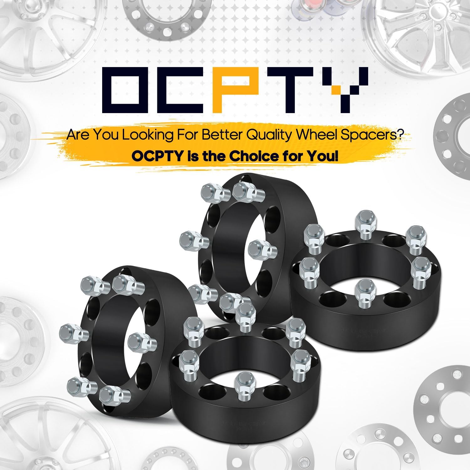 OCPTY 4PCS 6x5.5 to 6x5.5 Wheel Spacers 2" Wheel Adapters 14x1.5 Studs 108mm Center fit for 2000-2014 for Cadillac for Escalade/2003-2004,2006-2009 for Cadillac for Escalade ESV