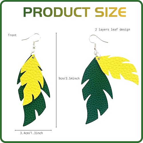 Miniatura 5 de AOUXSEEM Juego de 181 pendientes de piel sintética de hoja en capas para principiantes, contiene 120 pendientes de plumas precortadas con ganchos y