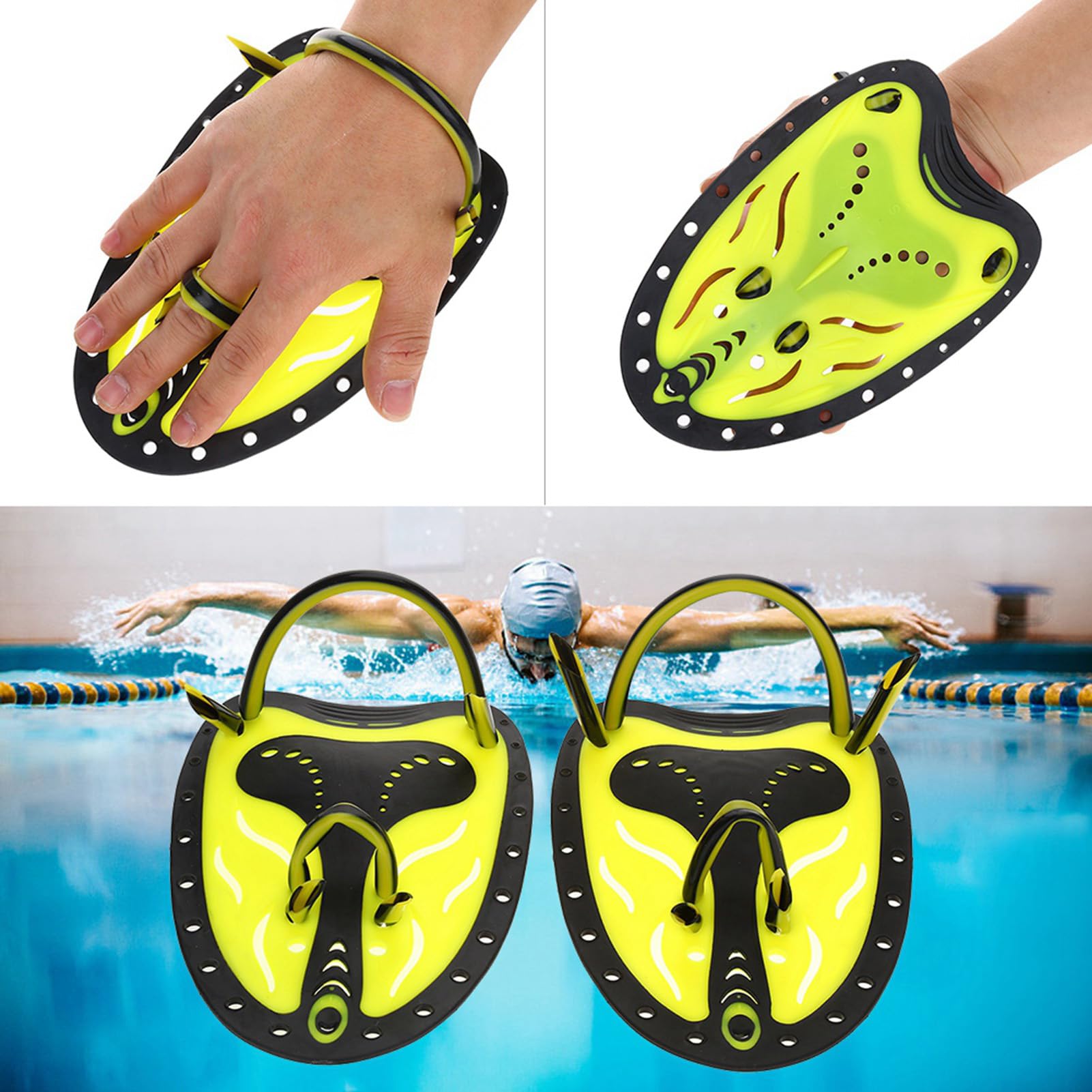 Paletas de Natación de Mano, Paletas de Mano de Entrenamiento de Natación, Aletas de Mano para Mujeres y Hombres