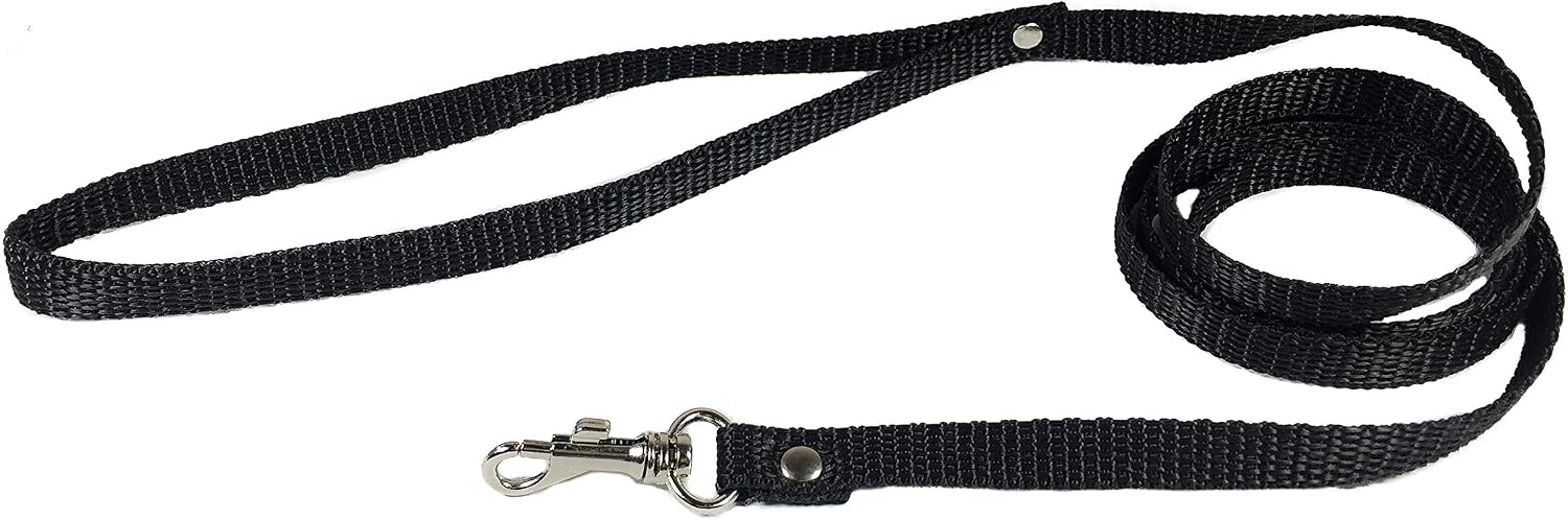 Luna&Max 4 Foot x 3/8 inch Nylon Leash Small Dog Cats Rabbits Leash Standard Leash Traditional Style Leash with Easy to Use Collar Hook…