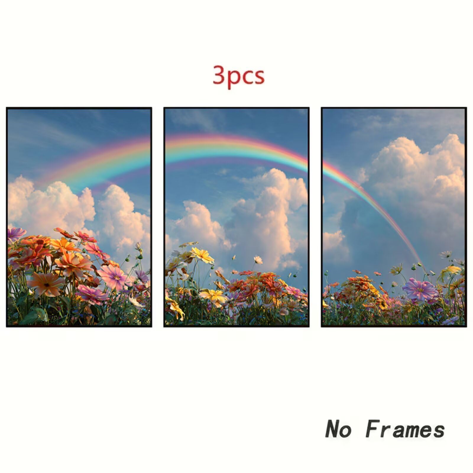 3 sztuki Rainbow Diamond Painting Full Kit Drill, DIY Zestawy do malowania kwiatami Diament Kwadratowy haft krzyżykowy Haft krzyżykowy Rzemiosło, Kobiety Hobby Prezent, Home Wall Decor 45 x 60 cm 2S