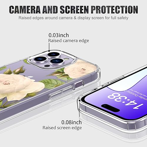 Miniatura 4 de LUHOURI LU-i15 Pro-6.1''-21 Funda para iPhone 15 Pro con protector de pantalla  Funda transparente con diseño de moda para mujeres y niñas (6.1