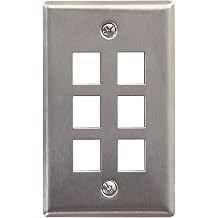 Networx Keystone Wall Plates 6 PORT, STAINLESS STEEL