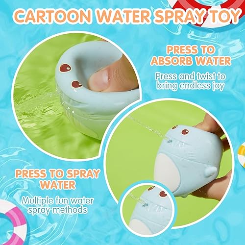 Miniatura 5 de Juguetes de baño para bebés 11 botes apilables sin moho y chorros de animales Juguetes sensoriales para bañera para bebés de 6 a 12 meses y niños