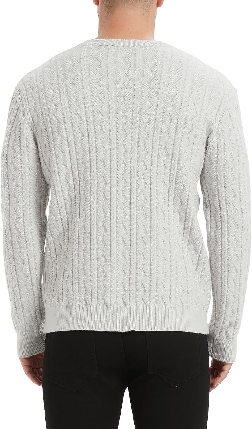 Men's Casual Business Crewneck Pullover Lightweight Round Neck Long Sleeve Sweater Raglan Sleeve Knitwear Sweaters - Image 2