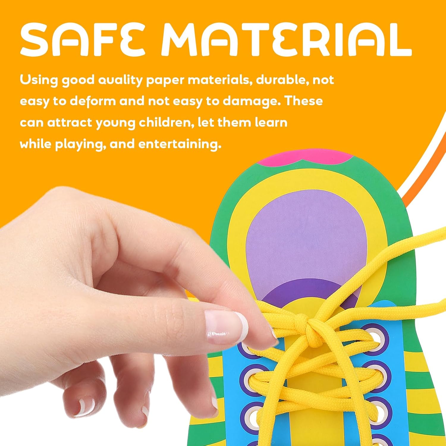 NUOBESTY 5 Sets Shoelace Threading Toys Educational Lacing Toys for Kids Learn to Tie Shoelaces Early Childhood Practice Kit 7.08X3.93In