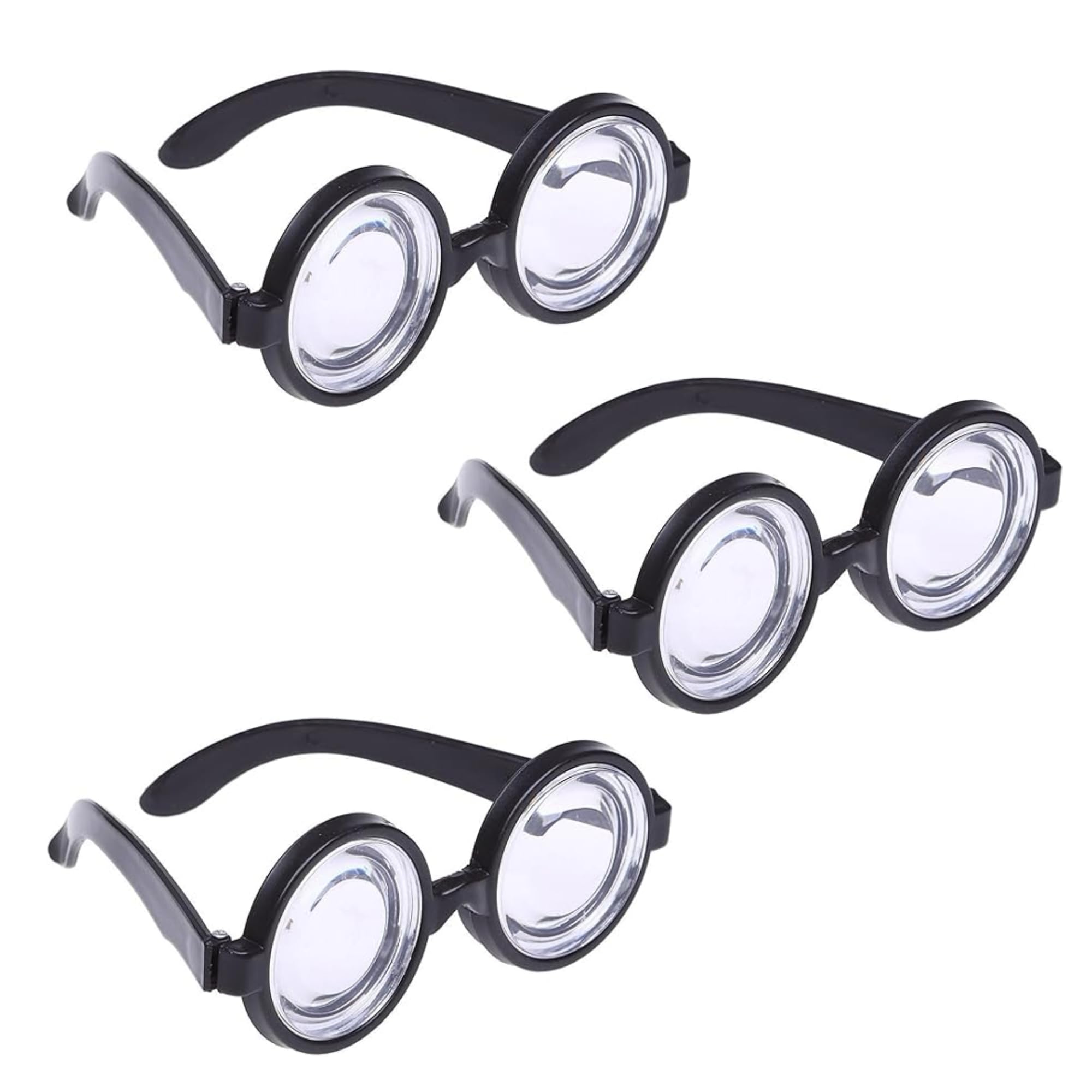 FUN FABLES Adult Nerd Glasses Costume Accessory – Thick Rimmed Round Novelty Spectacles for Fancy Dress, Comedy, Disguise (One Size) (3)