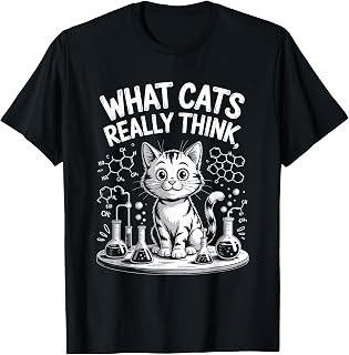 Funny Cat Physics Humor Design What Cats Really Think Math T-Shirt