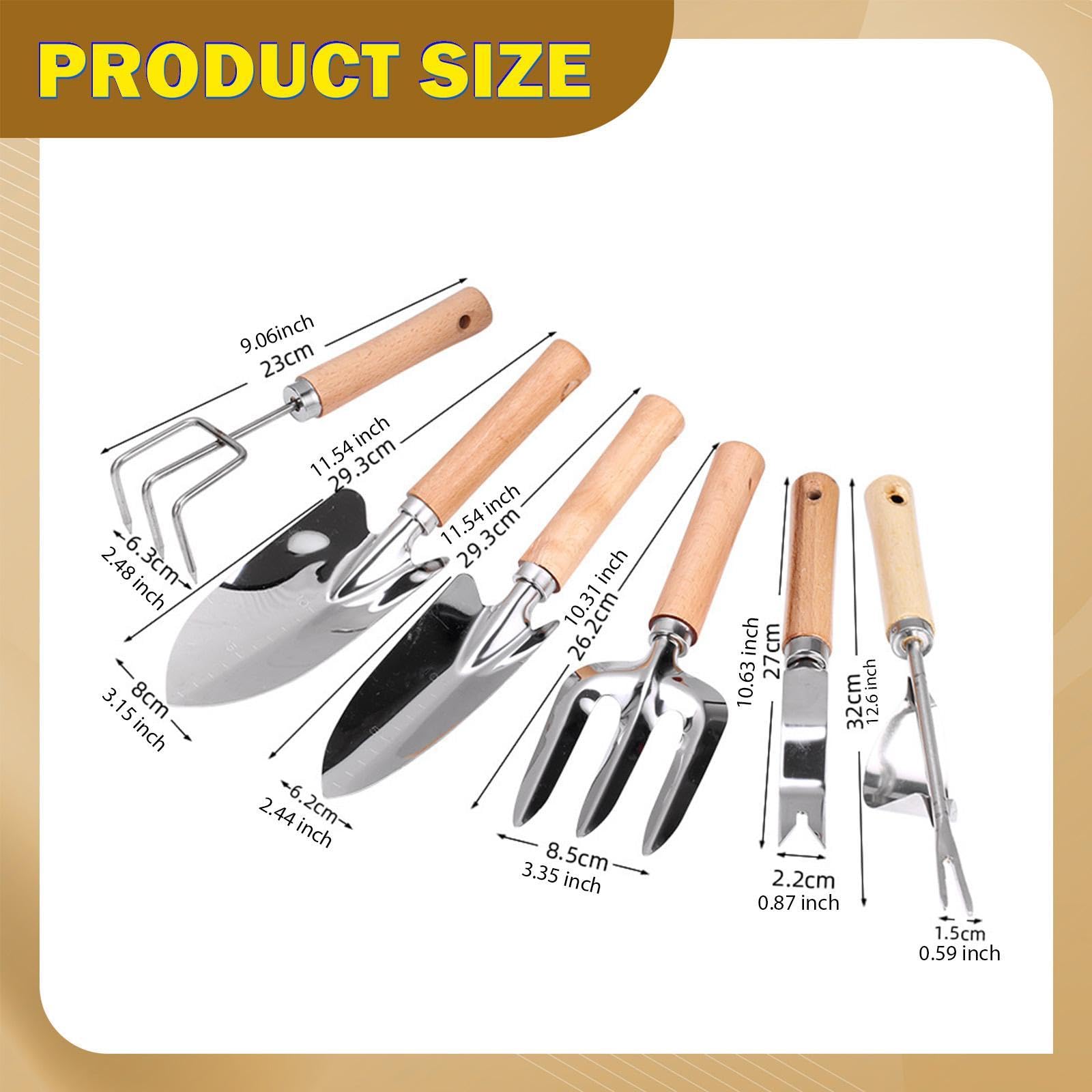 Ensemble de 6 Outils de Jardin, Comprenant Une Bêche à Transplanter et Un Manuel D'utilisation.