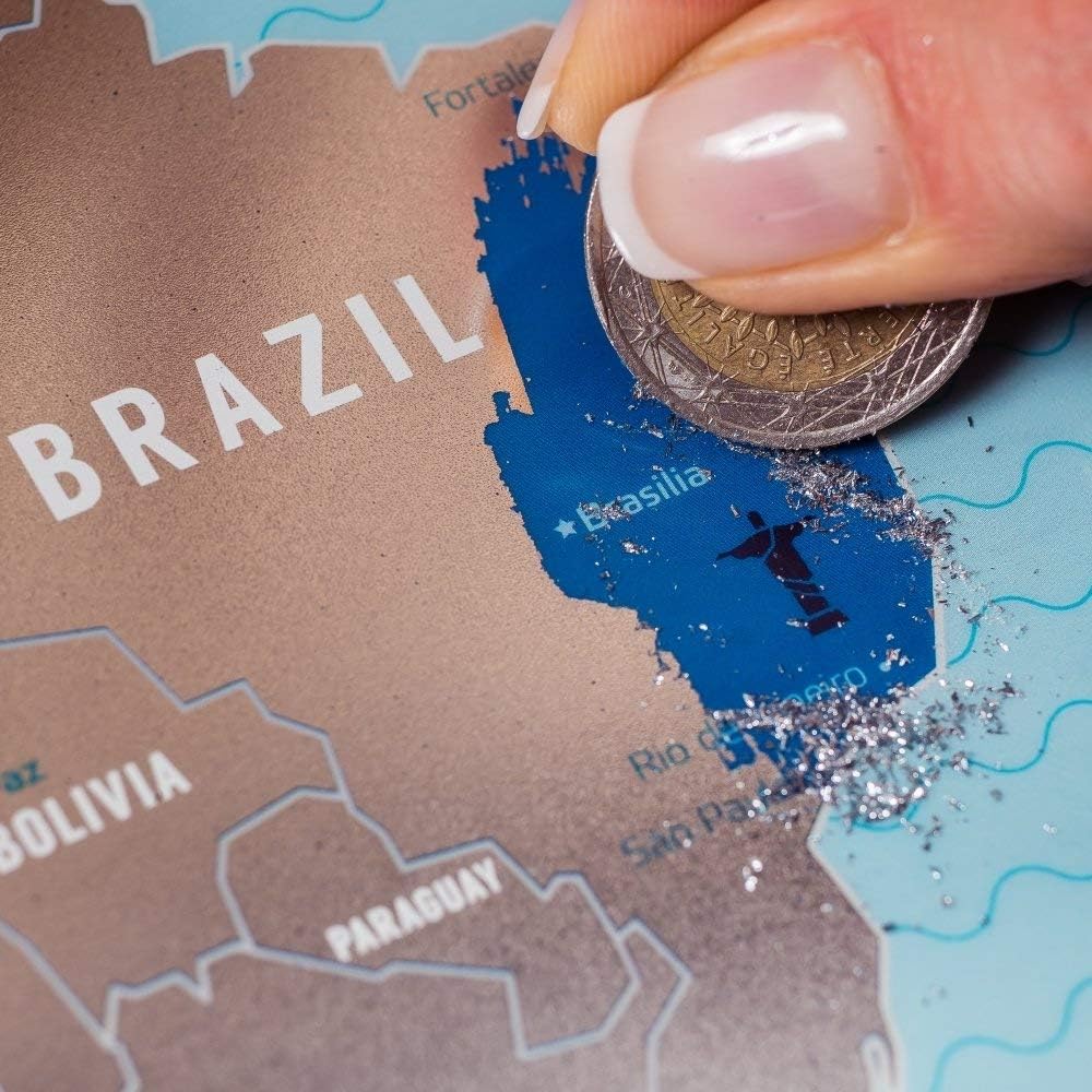 Deluxe Scratch Off World Map Made From Premium Flexible