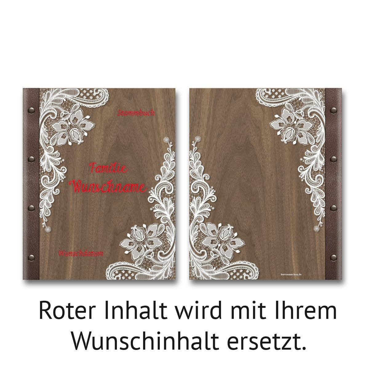 Personalisiertes Stammbuch Aus Nussbaumholz & Leder – Rustikales Design Mit Lasergravur, DIN A5