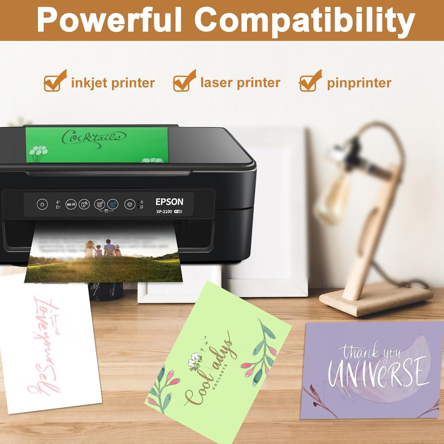 300 Sheets Light Green Cardstock 8.5 x 11 Craft Paper, 75lb Thick Christmas Paper Card Stock for DIY Cards Making, Thank You Cards, Party Invitations, School Scrapbooking