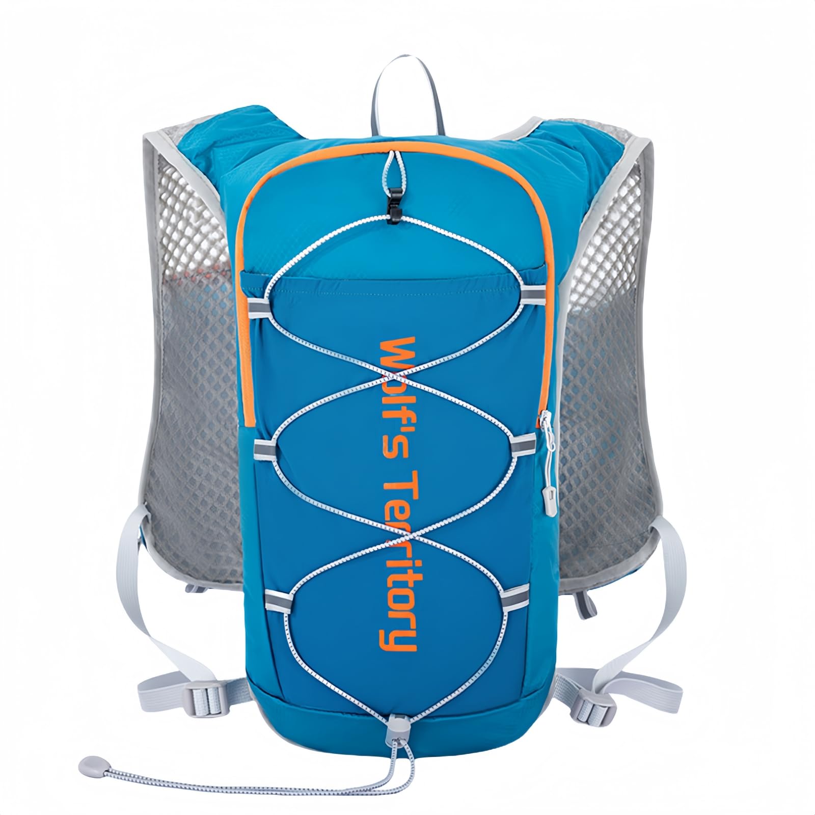 JMFahrrad Lightweight Hydration Vest Backpack Water-Resistant Nylon Multiple Storage Pockets Backpack for Cycling Hiking Running Climbing Outdoor Activities (Blue, Standard)