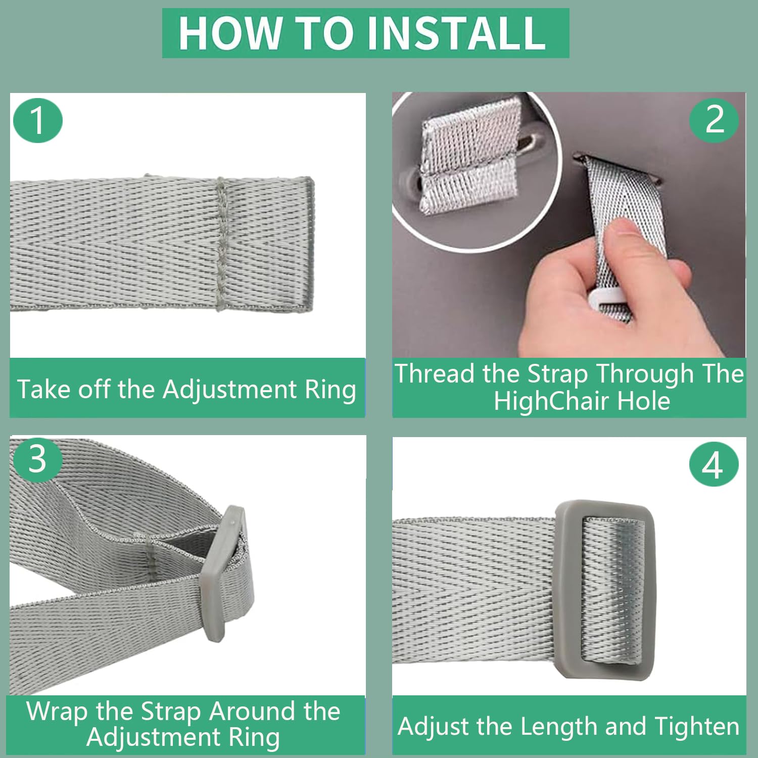High Chair Straps Replacement Compatible with Graco Highchairs | Most 5 Point High Chairs, Adjustable High Chair Belt, Secure Buckle