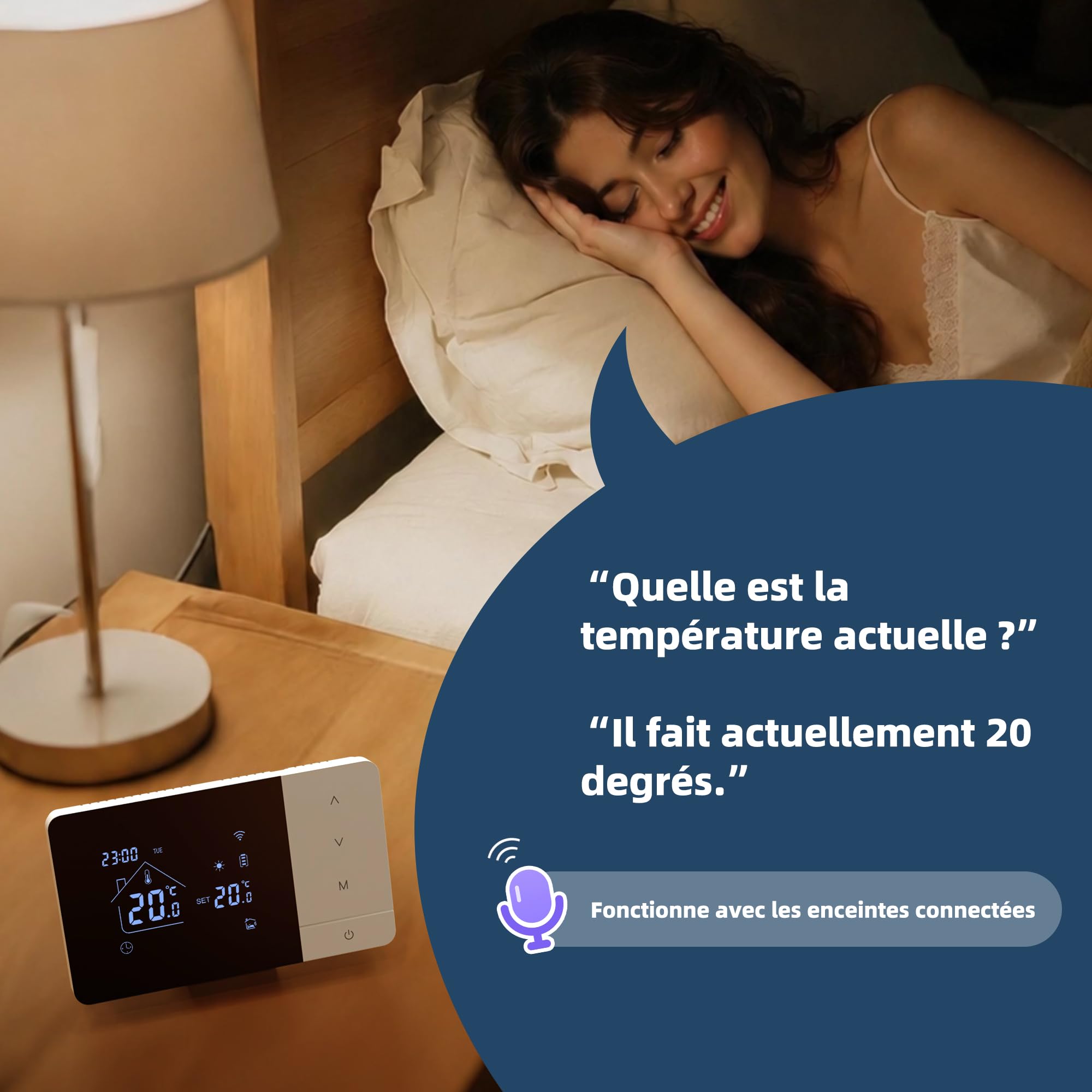 Beok Thermostat WiFi avec récepteur RF pour chaudière, Contact Sec,USB/Pile | Appli et commande vocale(Alexa, Google),Prog. 7j indép,Pour chaufferie ou sous-sol,Pose facile,3A