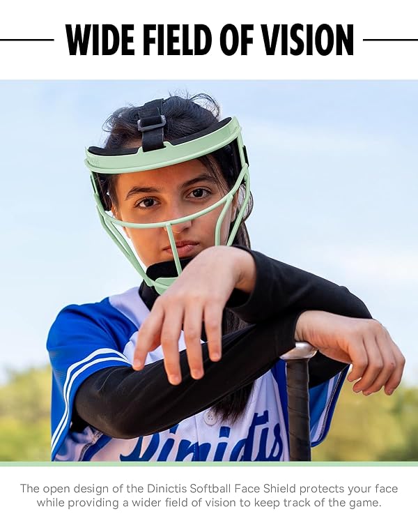 Dinictis Softball Face Mask, Lightweight, Comfortable, with Wide Field Vision, Durable and Safe Face Guards, Premium Protective Softball Fielder's Mask-Apple Green-Child(S) by Dinictis - Image 5