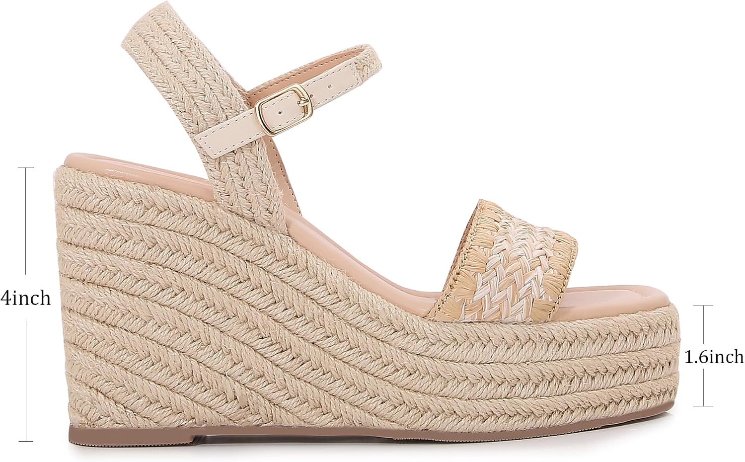 Paiyonan Raffia Strap Espadrille Wedge Sandals thumbnail 4