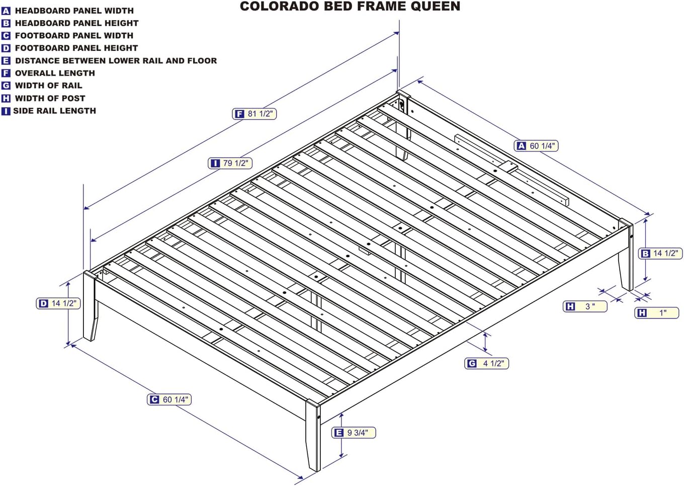 HomeStock Queen Platform Bed in Walnut